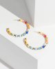 Multi Colour Bead And Metal Hoop Earrings