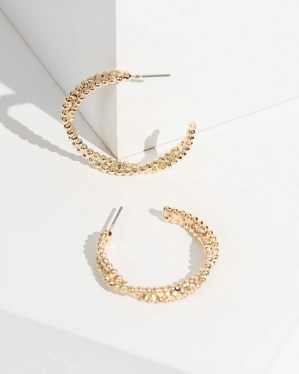 Gold Fine Twist Hoop Earrings