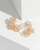 Gold Daisy Cluster Drop Earrings