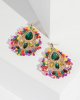 Multi Colour Multi Beaded Teardrop Earrings