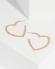 Gold Metal Ball Detail Love Heart Earrings