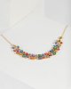 Multi Colour Multi Crystal Cluster Necklace