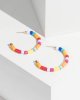 Multi Colour Chunky Beaded Hoop Earrings