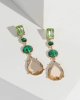 Green Multi Stone Drop Earrings